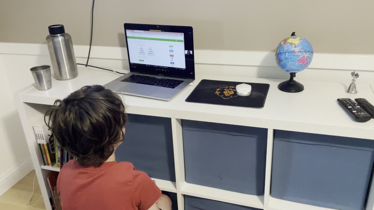 Student learning from home